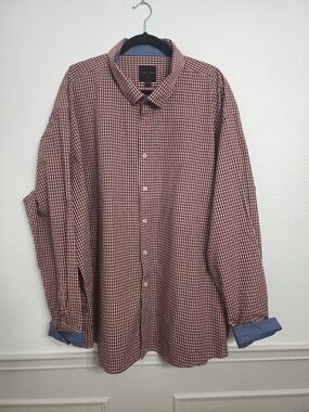 Linea Uomo Men’s Red Check Button-Up Shirt 5X